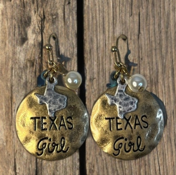 NWT Boho Western Gold-Toned Texas Girl Charm Earrings - Picture 1 of 8